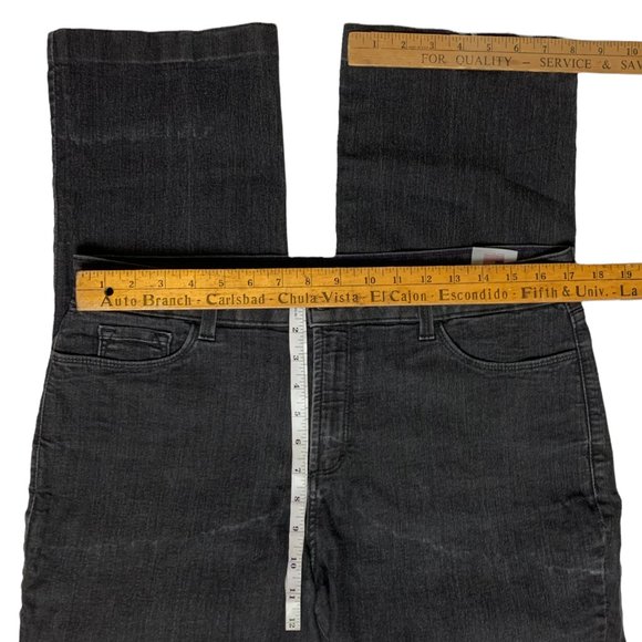 NYDJ Womens Jeans Tag 16 Black Straight Leg High-Rise W34L30 Stretch Embellished - Picture 10 of 11